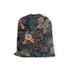 Floral Seamless Pattern Decorative Drawstring Pouch (Large)