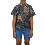 Floral Seamless Pattern Decorative Kids  Short Sleeve Swimwear