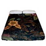 Floral Seamless Pattern Decorative Fitted Sheet (Queen Size)