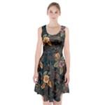 Floral Seamless Pattern Decorative Racerback Midi Dress