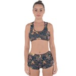 Floral Seamless Pattern Decorative Racerback Boyleg Bikini Set