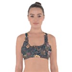 Floral Seamless Pattern Decorative Cross Back Sports Bra