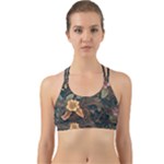 Floral Seamless Pattern Decorative Back Web Sports Bra