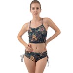 Floral Seamless Pattern Decorative Mini Tank Bikini Set