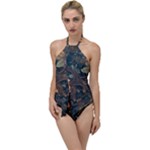 Floral Seamless Pattern Decorative Go with the Flow One Piece Swimsuit