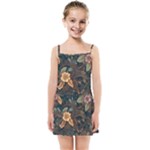 Floral Seamless Pattern Decorative Kids  Summer Sun Dress