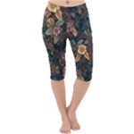 Floral Seamless Pattern Decorative Lightweight Velour Cropped Yoga Leggings