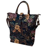 Floral Seamless Pattern Decorative Buckle Top Tote Bag