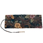 Floral Seamless Pattern Decorative Roll Up Canvas Pencil Holder (S)