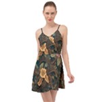 Floral Seamless Pattern Decorative Summer Time Chiffon Dress