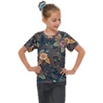 Floral Seamless Pattern Decorative Kids  Mesh Piece T-Shirt