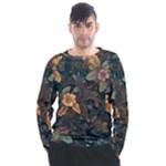 Floral Seamless Pattern Decorative Men s Long Sleeve Raglan T-Shirt