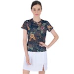 Floral Seamless Pattern Decorative Women s Sports Top