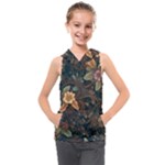 Floral Seamless Pattern Decorative Kids  Sleeveless Hoodie