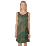 Seamless Pattern Pattern Leaves Sleeveless Satin Nightdress