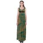 Seamless Pattern Pattern Leaves Empire Waist Maxi Dress