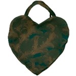 Seamless Pattern Pattern Leaves Giant Heart Shaped Tote