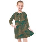 Seamless Pattern Pattern Leaves Kids  Quarter Sleeve Shirt Dress