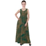 Seamless Pattern Pattern Leaves Empire Waist Velour Maxi Dress