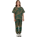 Seamless Pattern Pattern Leaves Kids  T-Shirt and Pants Sports Set