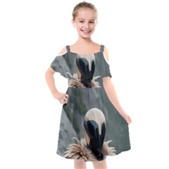 Kids  Cut Out Shoulders Chiffon Dress 