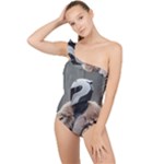 Digital Rebel 6 Frilly One Shoulder Swimsuit