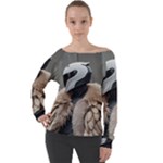 Digital Rebel 6 Off Shoulder Long Sleeve Velour Top