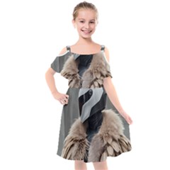 Kids  Cut Out Shoulders Chiffon Dress 