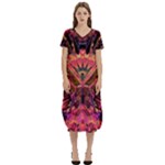 Trippy Garland T-Shirt Midi Dress With Pockets