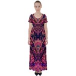 Trippy Garland High Waist Short Sleeve Maxi Dress