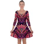 Trippy Garland Quarter Sleeve Skater Dress