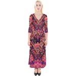 Trippy Garland Quarter Sleeve Wrap Maxi Dress