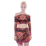 Trippy Garland Off Shoulder Top with Mini Skirt Set