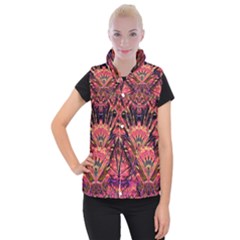 Trippy Garland Women s Button Up Vest from ArtsNow.com