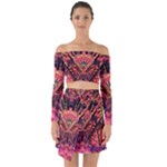 Trippy Garland Off Shoulder Top with Skirt Set