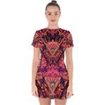 Trippy Garland Drop Hem Mini Chiffon Dress