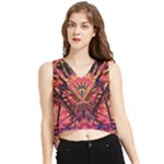 Trippy Garland V-Neck Cropped Tank Top