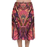 Trippy Garland Velvet Flared Midi Skirt