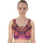 Trippy Garland Velvet Racer Back Crop Top