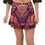 Trippy Garland Fishtail Mini Chiffon Skirt