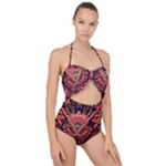 Trippy Garland Scallop Top Cut Out Swimsuit