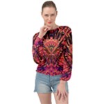 Trippy Garland Banded Bottom Chiffon Top