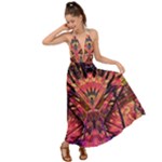 Trippy Garland Backless Maxi Beach Dress