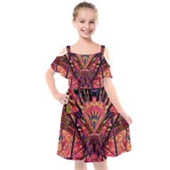 Kids  Cut Out Shoulders Chiffon Dress 