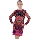 Trippy Garland Long Sleeve Hoodie Dress