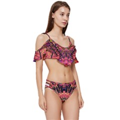 Ruffle Edge Tie Up Bikini Set	 