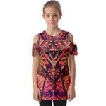 Trippy Garland Fold Over Open Sleeve Top