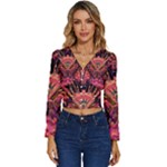 Trippy Garland Long Sleeve V-Neck Top