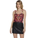 Trippy Garland Flowy Camisole Tie Up Top