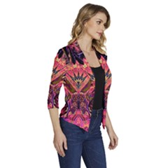 Women s Draped Front 3/4 Sleeve Shawl Collar Jacket 